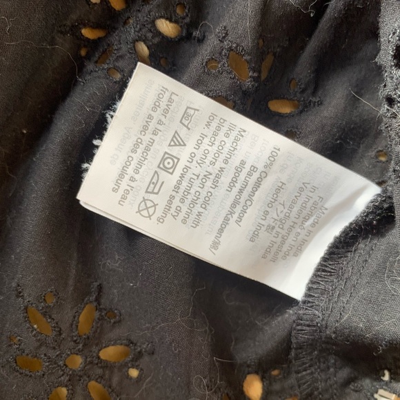 MADEWELL Eyelet Keyhole Peplum Top in Black - Picture 5 of 14